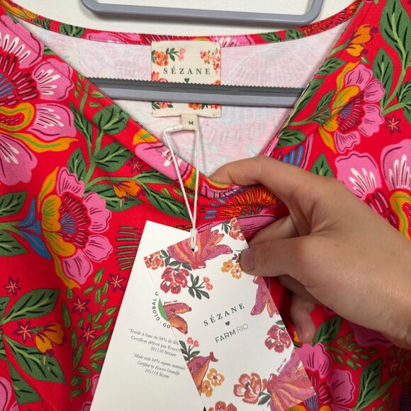 NWT Sezane x Farm Rio collab - Pippa Dress - floral/tropical/bird print - size M - Picture 16 of 17